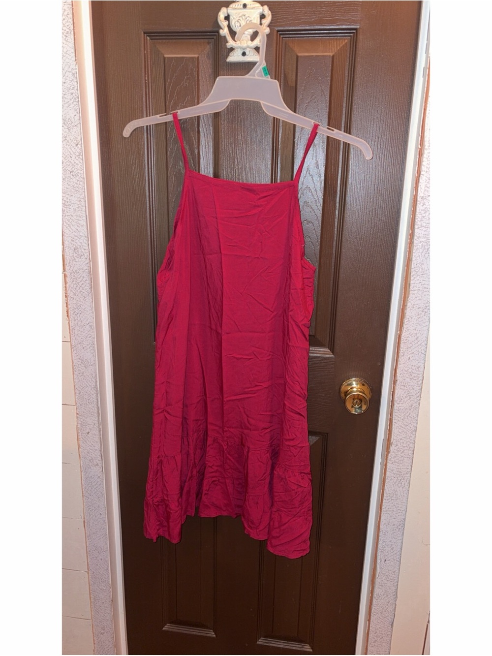 Red Spaghetti Strap Swing Dress